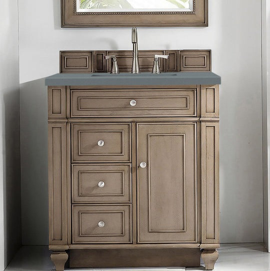 James Martin Vanities Bristol Collection 30 in. Single Vanity in Whitewashed Walnut with Countertop Options - 157-V30-WW-3CBL