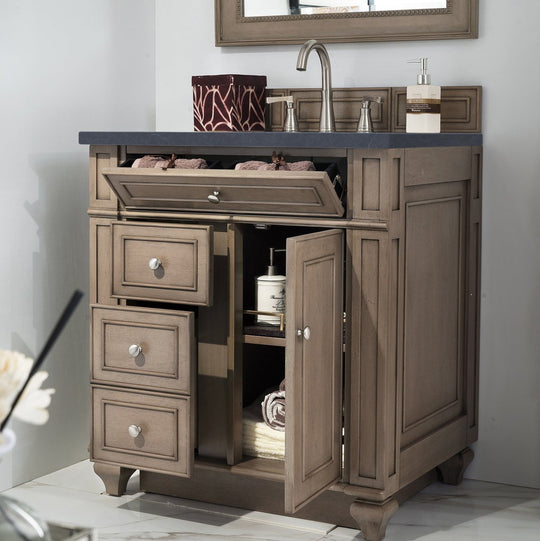 James Martin Vanities Bristol Collection 30 in. Single Vanity in Whitewashed Walnut with Countertop Options - 157-V30-WW-3CBL