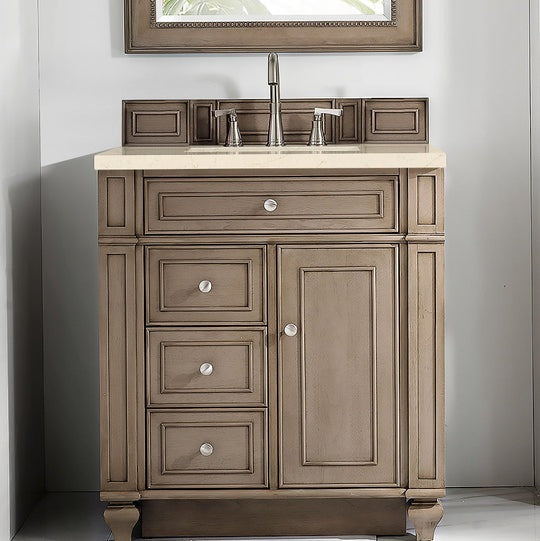 James Martin Vanities Bristol Collection 30 in. Single Vanity in Whitewashed Walnut with Countertop Options - 157-V30-WW-3CBL