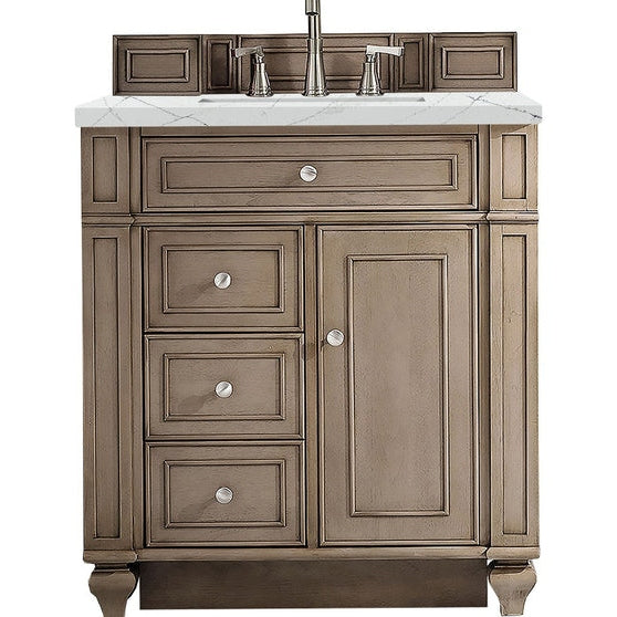 James Martin Vanities Bristol Collection 30 in. Single Vanity in Whitewashed Walnut with Countertop Options - 157-V30-WW-3CBL