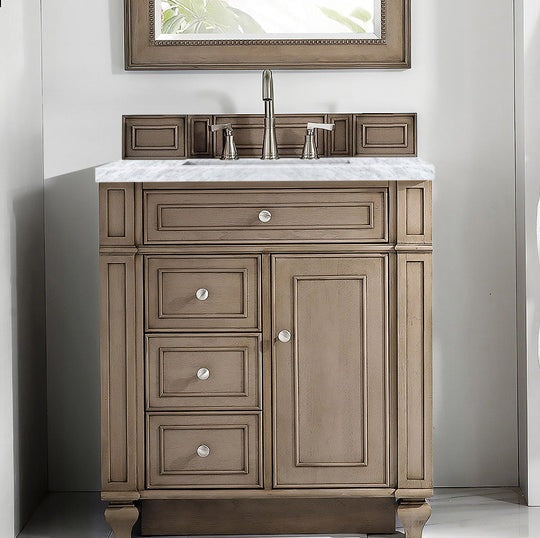 James Martin Vanities Bristol Collection 30 in. Single Vanity in Whitewashed Walnut with Countertop Options - 157-V30-WW-3CBL