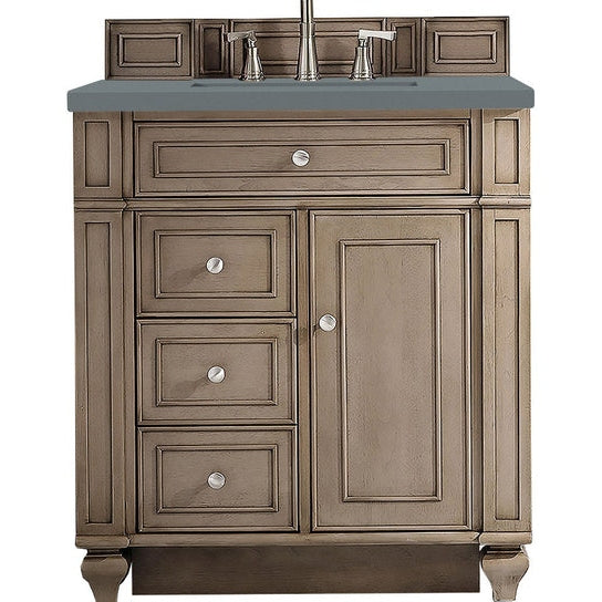 James Martin Vanities Bristol Collection 30 in. Single Vanity in Whitewashed Walnut with Countertop Options - 157-V30-WW-3CBL