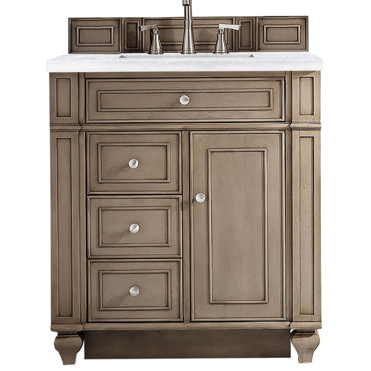 James Martin Vanities Bristol Collection 30 in. Single Vanity in Whitewashed Walnut with Countertop Options - 157-V30-WW-3CBL