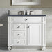 James Martin Vanities Bristol Collection 36 in. Single Vanity in Bright White with Countertop Options - 157-V36-BW-3AF