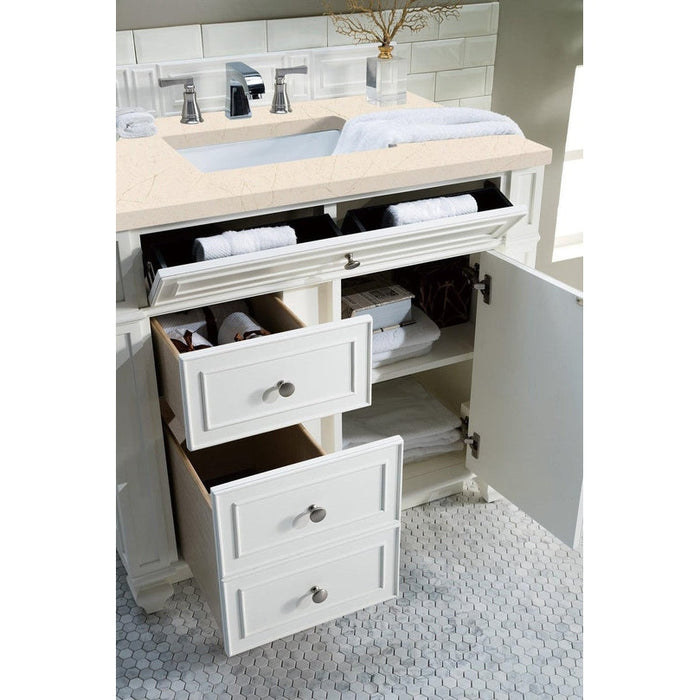 James Martin Vanities Bristol Collection 36 in. Single Vanity in Bright White with Countertop Options - 157-V36-BW-3AF