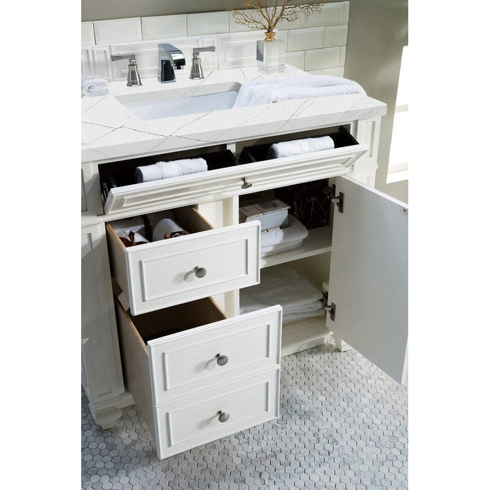 James Martin Vanities Bristol Collection 36 in. Single Vanity in Bright White with Countertop Options - 157-V36-BW-3AF