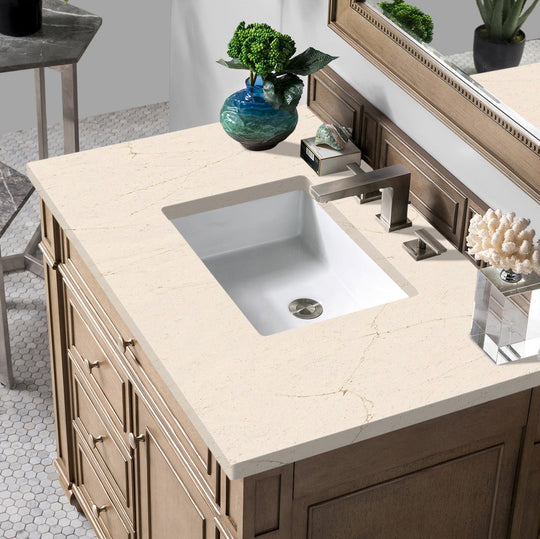 James Martin Vanities Bristol Collection 36 in. Single Vanity in Whitewashed Walnut with Countertop Options - 157-V36-WW-3AF