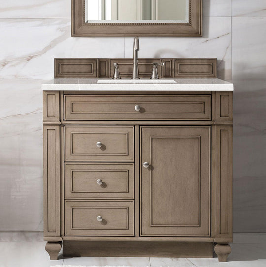 James Martin Vanities Bristol Collection 36 in. Single Vanity in Whitewashed Walnut with Countertop Options - 157-V36-WW-3AF