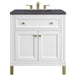 James Martin Vanities Chicago Collection 30 in. Single Vanity in Glossy White with Countertop Options - 305-V30-GW-3AF