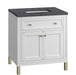 James Martin Vanities Chicago Collection 30 in. Single Vanity in Glossy White with Countertop Options - 305-V30-GW-3AF