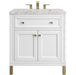 James Martin Vanities Chicago Collection 30 in. Single Vanity in Glossy White with Countertop Options - 305-V30-GW-3AF