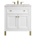 James Martin Vanities Chicago Collection 30 in. Single Vanity in Glossy White with Countertop Options - 305-V30-GW-3AF