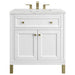 James Martin Vanities Chicago Collection 30 in. Single Vanity in Glossy White with Countertop Options - 305-V30-GW-3AF