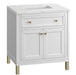 James Martin Vanities Chicago Collection 30 in. Single Vanity in Glossy White with Countertop Options - 305-V30-GW-3AF