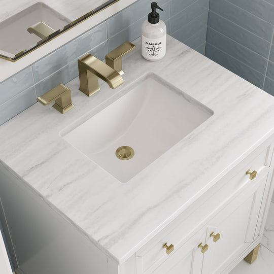 James Martin Vanities Chicago Collection 30 in. Single Vanity in Glossy White with Countertop Options - 305-V30-GW-3AF