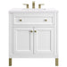 James Martin Vanities Chicago Collection 30 in. Single Vanity in Glossy White with Countertop Options - 305-V30-GW-3AF