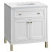 James Martin Vanities Chicago Collection 30 in. Single Vanity in Glossy White with Countertop Options - 305-V30-GW-3AF