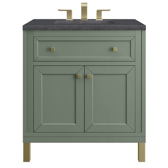 James Martin Vanities Chicago Collection 30 in. Single Vanity in Smokey Celadon with Countertop Options - 305-V30-SC-3AF