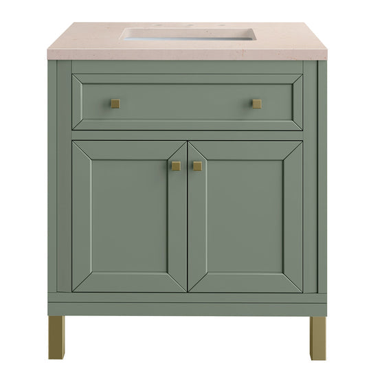 James Martin Vanities Chicago Collection 30 in. Single Vanity in Smokey Celadon with Countertop Options - 305-V30-SC-3AF