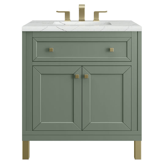 James Martin Vanities Chicago Collection 30 in. Single Vanity in Smokey Celadon with Countertop Options - 305-V30-SC-3AF