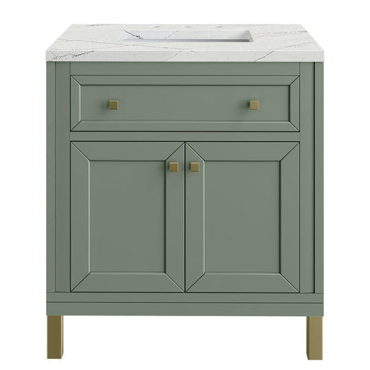 James Martin Vanities Chicago Collection 30 in. Single Vanity in Smokey Celadon with Countertop Options - 305-V30-SC-3AF