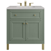 James Martin Vanities Chicago Collection 30 in. Single Vanity in Smokey Celadon with Countertop Options - 305-V30-SC-3AF