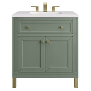 James Martin Vanities Chicago Collection 30 in. Single Vanity in Smokey Celadon with Countertop Options - 305-V30-SC-3AF