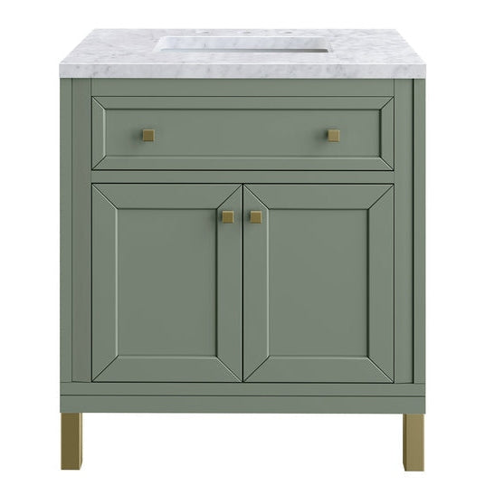 James Martin Vanities Chicago Collection 30 in. Single Vanity in Smokey Celadon with Countertop Options - 305-V30-SC-3AF