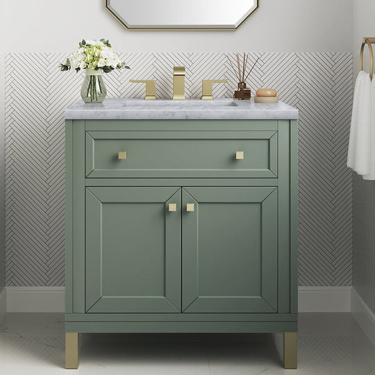 James Martin Vanities Chicago Collection 30 in. Single Vanity in Smokey Celadon with Countertop Options - 305-V30-SC-3AF