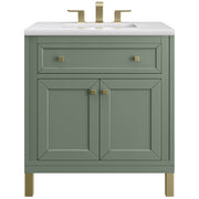 James Martin Vanities Chicago Collection 30 in. Single Vanity in Smokey Celadon with Countertop Options - 305-V30-SC-3AF