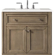 James Martin Vanities Chicago Collection 30 in. Single Vanity in Whitewashed Walnut with Countertop Options - 305-V30-WWW-3AF