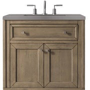 James Martin Vanities Chicago Collection 30 in. Single Vanity in Whitewashed Walnut with Countertop Options - 305-V30-WWW-3AF