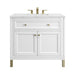 James Martin Vanities Chicago Collection 36 in. Single Vanity in Glossy White with Countertop Options - 305-V36-GW-3AF