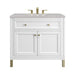 James Martin Vanities Chicago Collection 36 in. Single Vanity in Glossy White with Countertop Options - 305-V36-GW-3AF