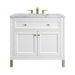 James Martin Vanities Chicago Collection 36 in. Single Vanity in Glossy White with Countertop Options - 305-V36-GW-3AF