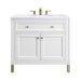 James Martin Vanities Chicago Collection 36 in. Single Vanity in Glossy White with Countertop Options - 305-V36-GW-3AF