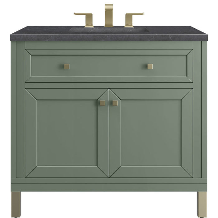 James Martin Vanities Chicago Collection 36 in. Single Vanity in Smokey Celadon with Countertop Options - 305-V36-SC-3AF