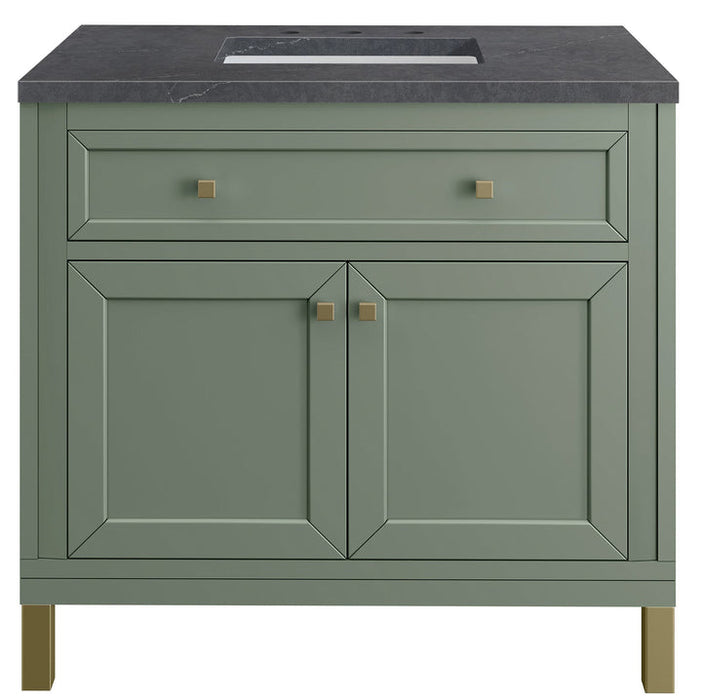 James Martin Vanities Chicago Collection 36 in. Single Vanity in Smokey Celadon with Countertop Options - 305-V36-SC-3AF