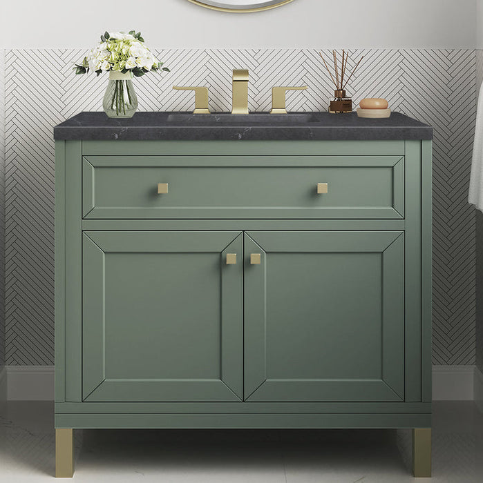 James Martin Vanities Chicago Collection 36 in. Single Vanity in Smokey Celadon with Countertop Options - 305-V36-SC-3AF