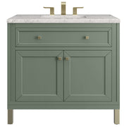 James Martin Vanities Chicago Collection 36 in. Single Vanity in Smokey Celadon with Countertop Options - 305-V36-SC-3AF