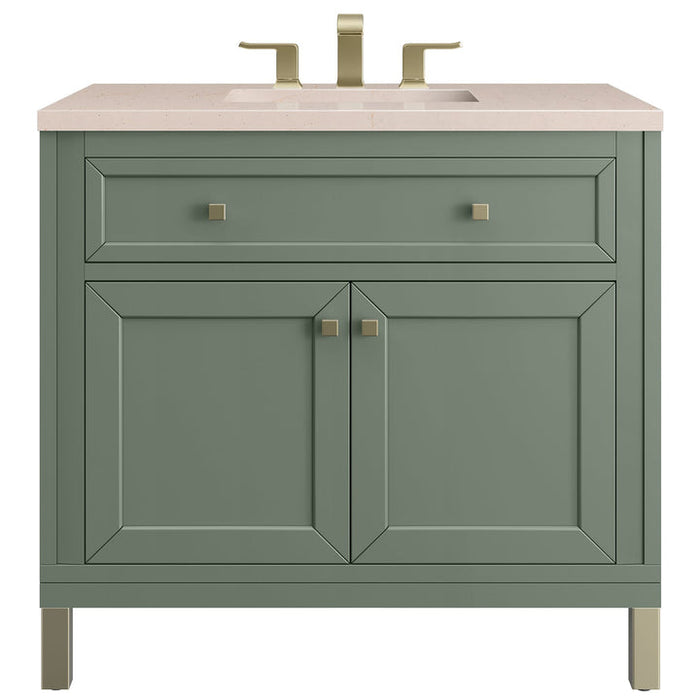 James Martin Vanities Chicago Collection 36 in. Single Vanity in Smokey Celadon with Countertop Options - 305-V36-SC-3AF