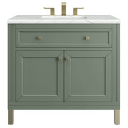 James Martin Vanities Chicago Collection 36 in. Single Vanity in Smokey Celadon with Countertop Options - 305-V36-SC-3AF