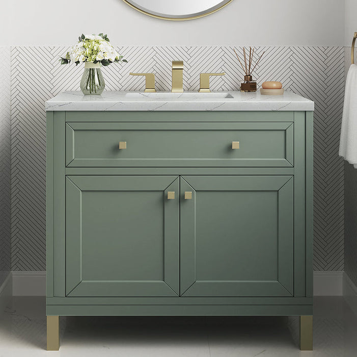 James Martin Vanities Chicago Collection 36 in. Single Vanity in Smokey Celadon with Countertop Options - 305-V36-SC-3AF