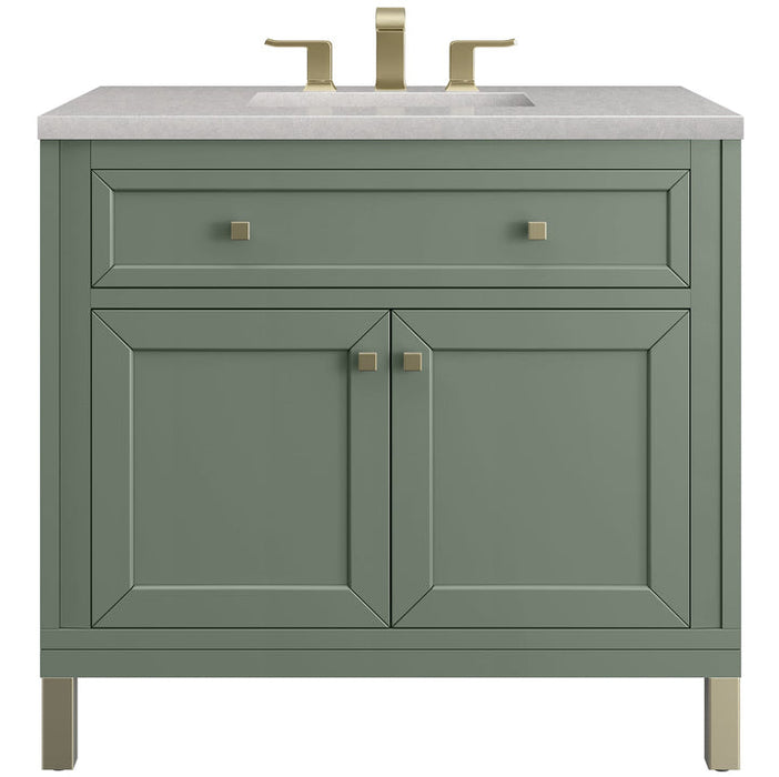 James Martin Vanities Chicago Collection 36 in. Single Vanity in Smokey Celadon with Countertop Options - 305-V36-SC-3AF