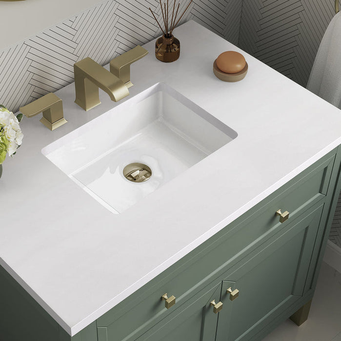 James Martin Vanities Chicago Collection 36 in. Single Vanity in Smokey Celadon with Countertop Options - 305-V36-SC-3AF