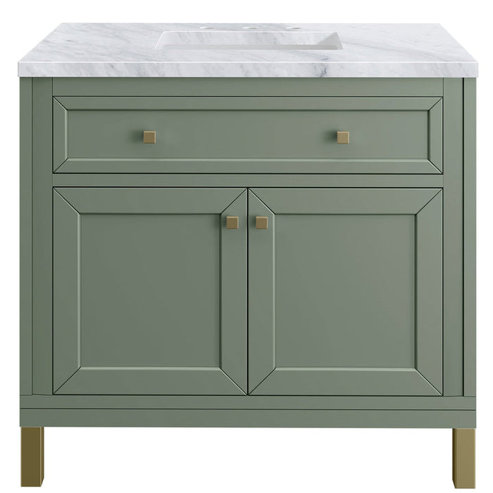 James Martin Vanities Chicago Collection 36 in. Single Vanity in Smokey Celadon with Countertop Options - 305-V36-SC-3AF