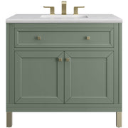 James Martin Vanities Chicago Collection 36 in. Single Vanity in Smokey Celadon with Countertop Options - 305-V36-SC-3AF