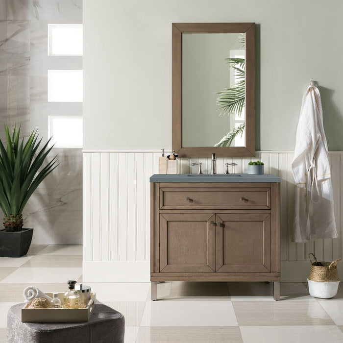 James Martin Vanities Chicago Collection 36 in. Single Vanity in Whitewashed Walnut with Countertop Options - 305-V36-WWW-3AF