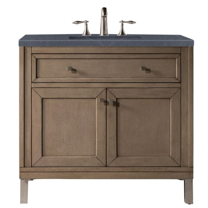 James Martin Vanities Chicago Collection 36 in. Single Vanity in Whitewashed Walnut with Countertop Options - 305-V36-WWW-3AF