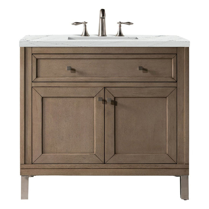 James Martin Vanities Chicago Collection 36 in. Single Vanity in Whitewashed Walnut with Countertop Options - 305-V36-WWW-3AF